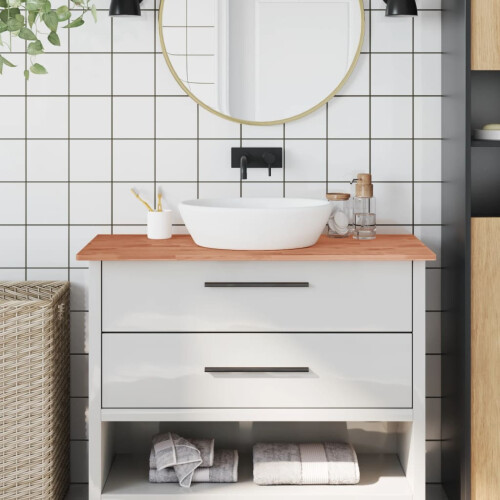 Berkfield Bathroom Countertop 100x60x1.5 cm Solid Wood Beech