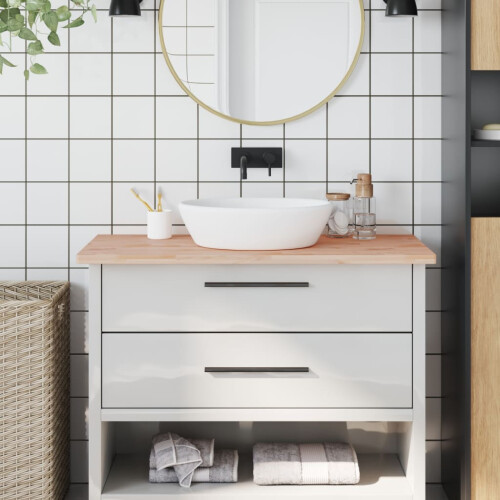 Berkfield Bathroom Countertop 100x50x2.5 cm Solid Wood Beech
