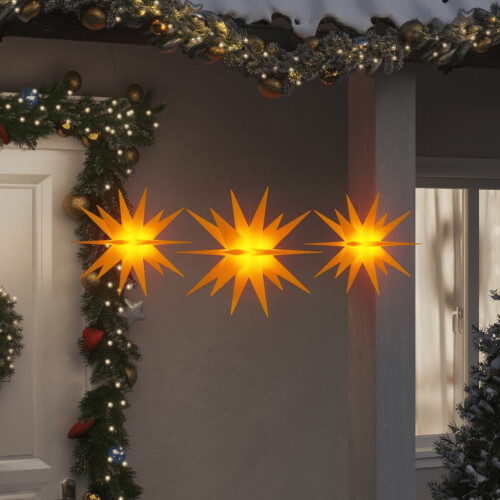Berkfield Christmas Lights with LEDs 3 pcs Foldable Yellow