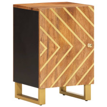 Berkfield Bathroom Cabinet Brown and Black 38x33.5x58 cm Solid Wood Mango