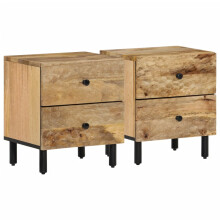 Berkfield Bedside Cabinets 2 pcs 40x33x46 cm Solid Wood Mango