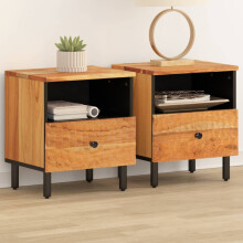 Berkfield Bedside Cabinets 2 pcs 40x33x46 cm Solid Wood Acacia