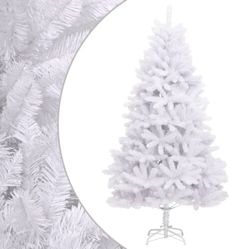 Berkfield Artificial Hinged Christmas Tree with Stand White 180 cm