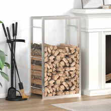 Berkfield Firewood Rack 50x28x94 cm Stainless Steel