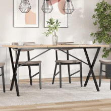 Berkfield Dining Table Legs X-Frame 140x60x73 cm Steel
