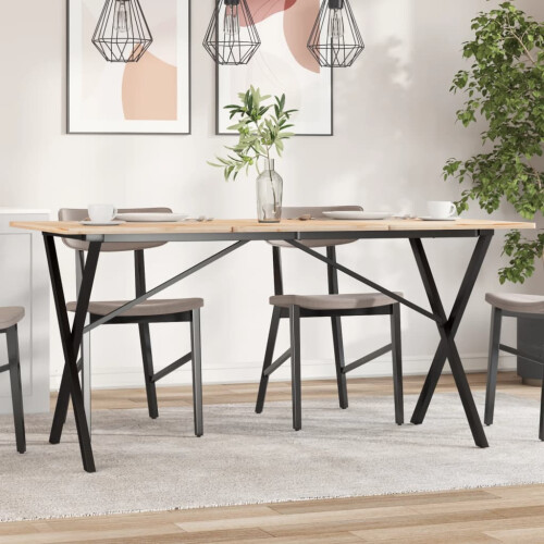 Berkfield Dining Table Legs X-Frame 140x60x73 cm Steel