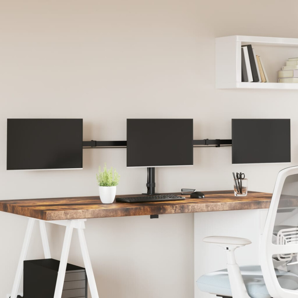 Berkfield Triple Monitor Stand Steel Vesa 75/100 Mm Black 8586512241237