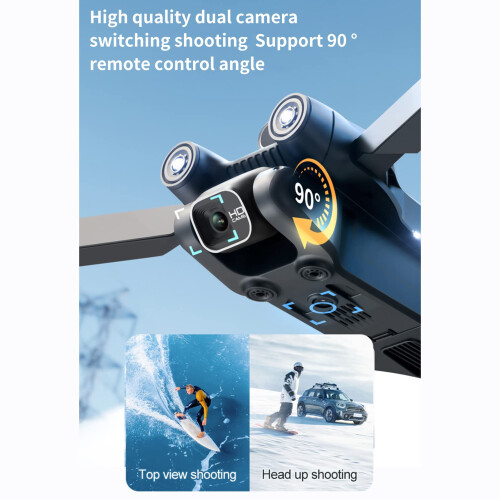 4K Drone with Camera for Adults, Foldable FPV Quadcopter with EIS, Obstacle Avoidance, Dual Lens 2