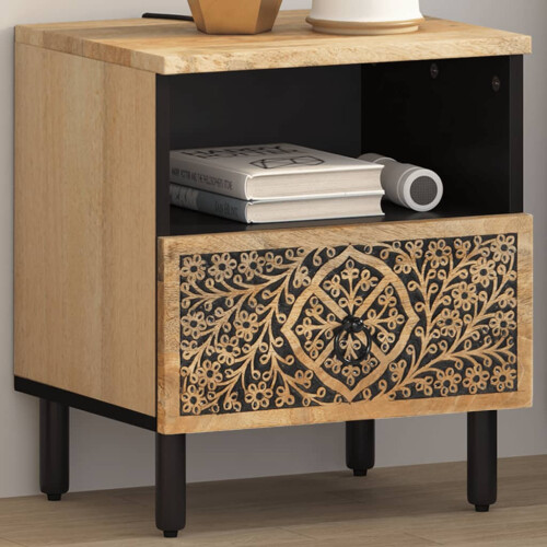 Berkfield Bedside Cabinet 40x33x46 cm Solid Wood Mango