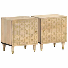 Berkfield Bedside Cabinets 2 pcs 40x33x46 cm Solid Wood Mango