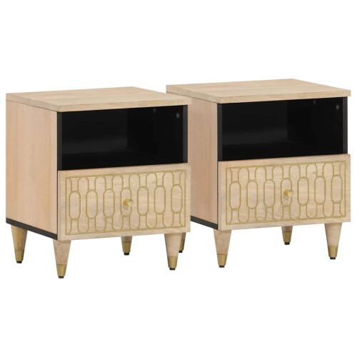 Berkfield Bedside Cabinets 2 pcs 40x33x46 cm Solid Wood Mango
