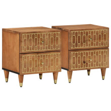 Berkfield Bedside Cabinets 2 pcs 40x33x46 cm Solid Wood Mango