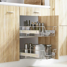 Berkfield Pull-Out Wire Baskets 2 pcs Silver 45 cm