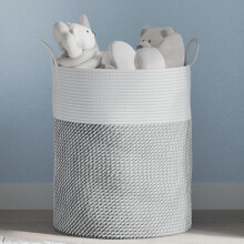 Berkfield Storage Basket Grey and White ò38x46 cm Cotton