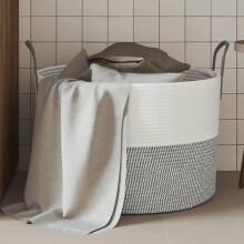 Berkfield Storage Basket Grey and White ò51x33 cm Cotton