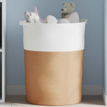 Berkfield Storage Basket Brown and White ò49x65 cm Cotton