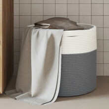 Berkfield Storage Basket Grey and White ò40x35 cm Cotton