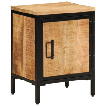 Berkfield Bed Cabinet 40x30x52.5 cm Solid Rough Wood Mango