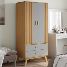 Berkfield Wardrobe OLDEN Grey and Brown 76.5x53x172 cm Solid Wood Pine