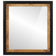 Berkfield Bathroom Mirror 55x1x60 cm Glass and Solid Wood Mango