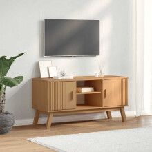 Berkfield TV Cabinet OLDEN Brown 114x43x57 cm Solid Wood Pine