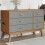 Berkfield Drawer Cabinet OLDEN Grey and Brown Solid Wood Pine 1