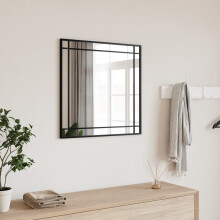 Berkfield Wall Mirror Black 50x50 cm Square Iron