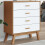 Berkfield Drawer Cabinet OLDEN White and Brown Solid Wood Pine 1