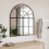 Berkfield Wall Mirror Black 80x40 cm Arch Iron 1