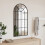 Berkfield Wall Mirror Black 50x100 cm Arch Iron 1