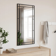 Berkfield Wall Mirror Black 50x100 cm Rectangle Iron