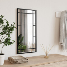 Berkfield Wall Mirror Black 30x60 cm Rectangle Iron