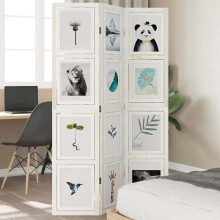 Berkfield Room Divider 3 Panels White Solid Wood Paulownia