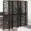 Berkfield Room Divider 6 Panels Black Solid Wood Paulownia 1