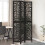 Berkfield Room Divider 3 Panels Black Solid Wood Paulownia 1