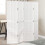 Berkfield Room Divider 4 Panels White Solid Wood Paulownia 1