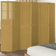 Berkfield Room Divider 6 Panels Brown Solid Wood Paulownia