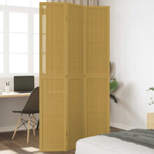 Berkfield Room Divider 3 Panels Brown Solid Wood Paulownia