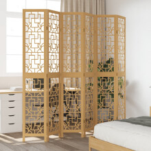 Berkfield Room Divider 6 Panels Brown Solid Wood Paulownia