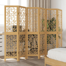 Berkfield Room Divider 6 Panels Brown Solid Wood Paulownia