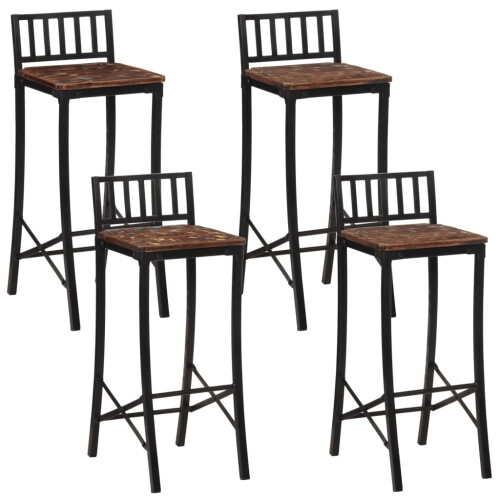 Berkfield Bar Chairs 4 pcs Solid Wood Reclaimed