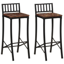 Berkfield Bar Chairs 2 pcs Solid Wood Reclaimed