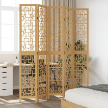 Berkfield Room Divider 5 Panels Brown Solid Wood Paulownia
