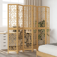Berkfield Room Divider 6 Panels Brown Solid Wood Paulownia