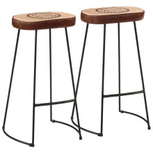 Berkfield Bar Stools 2 pcs Dark Brown 44x37.5x78 cm