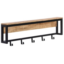 Berkfield Coat Rack 87x10x27 cm Solid Rough Wood Mango