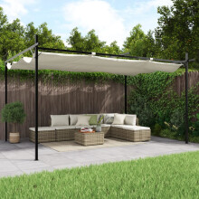 Berkfield Pergola with Retractable Roof Cream 395x292x230 cm