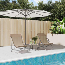Berkfield Folding Beach Chairs 2 pcs Taupe Textilene&Powder-coated Steel