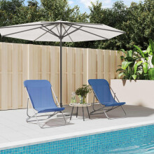 Berkfield Folding Beach Chairs 2 pcs Blue Textilene&Powder-coated Steel