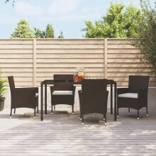 Berkfield Garden Chairs with Cushions 4 pcs Brown Poly Rattan (UK/IE/FI/NO only)